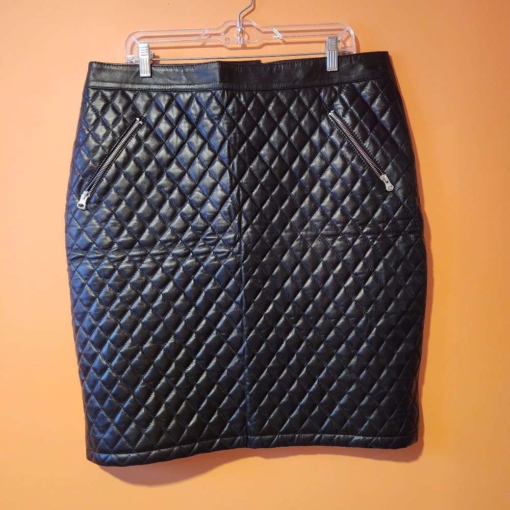 LEATHER RUIYI  NEW black skirt size XXL